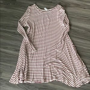 Crimson Striped Dress